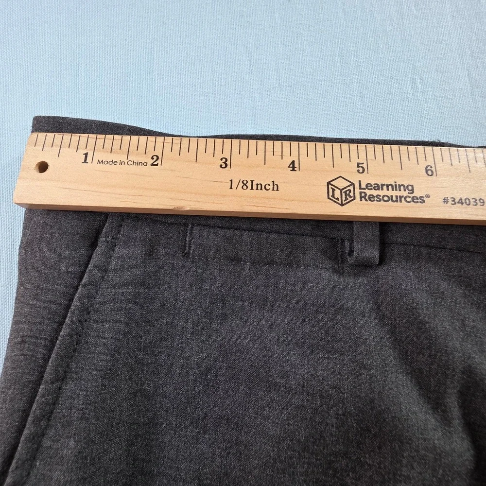 J.Ferrar Slim Fit Dress Pants Mens 34x30 Charcoal Gray Stretch Flat Front Trouse